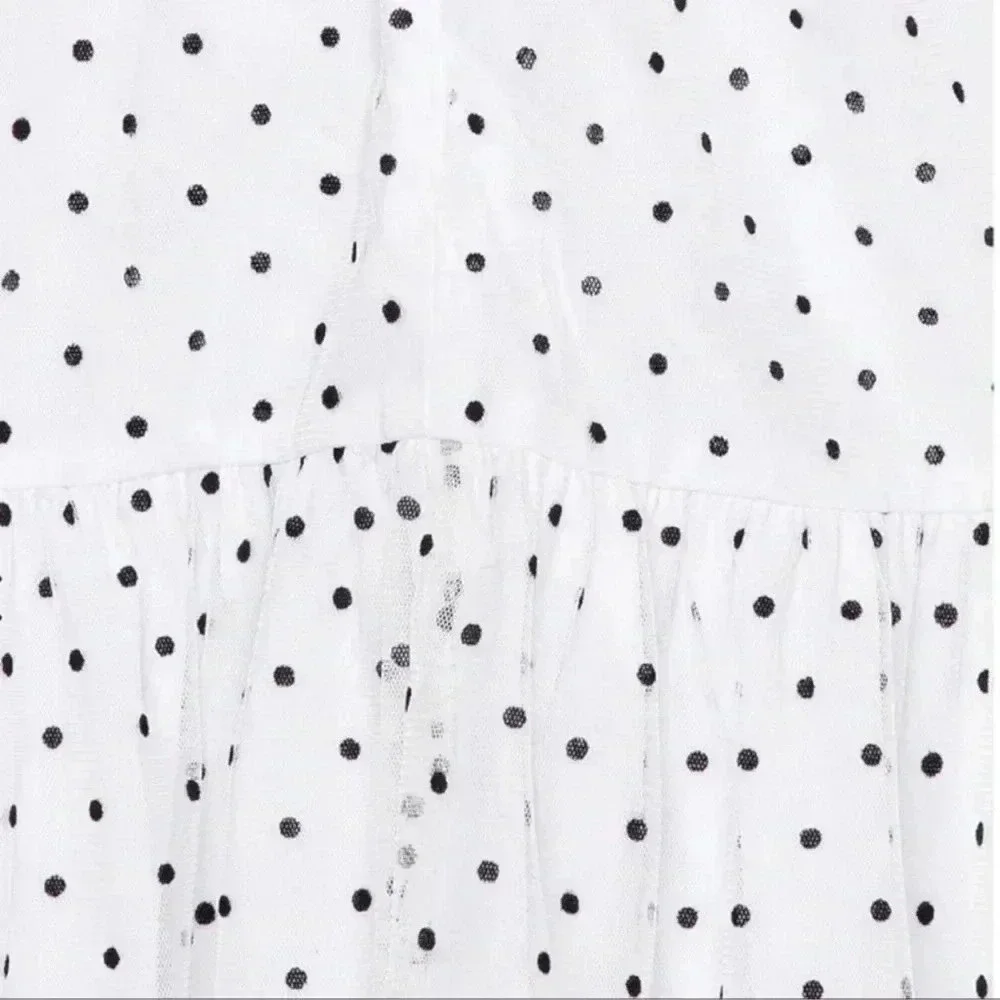 LOVERS + FRIENDS | NWOT Blakeley Mini Dress | Black White Polka Dot Ruffles | L - Picture 6 of 11